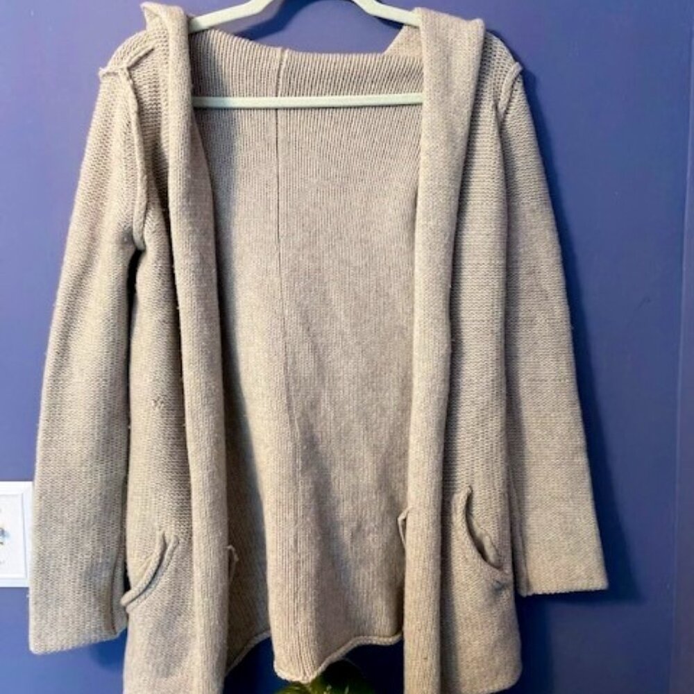 Chunky James Perse Cashmere & Wool Hooded Cardigan 1